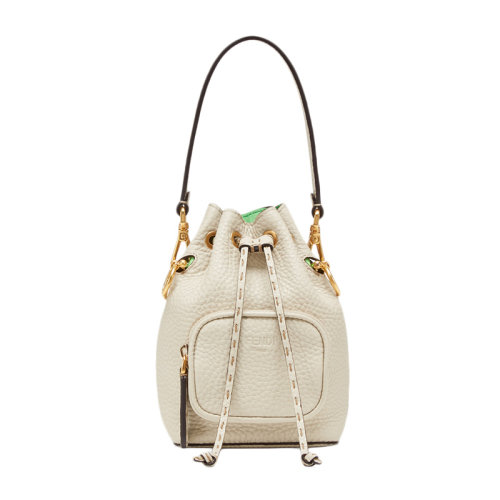 FENDI/芬迪 女士橙红色牛皮抽绳设计单肩包斜挎包手提包水桶包女包 8BS029 多色可选