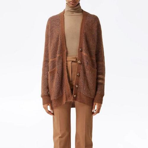  BURBERRY/博柏利 女士咖啡色羊毛针织衫/毛衫 80332261 PLFSX