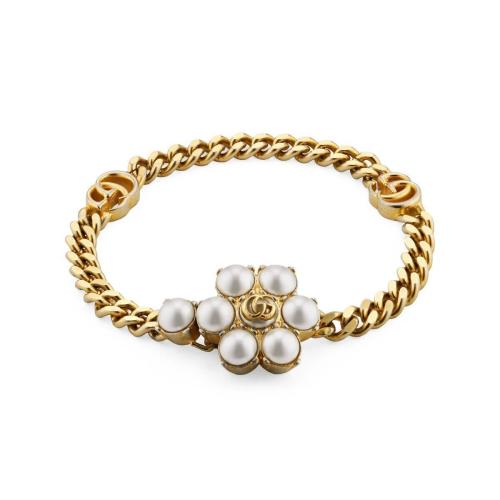  GUCCI古驰 22年秋冬 女士 珍珠双G手镯 645659 I4620 8078