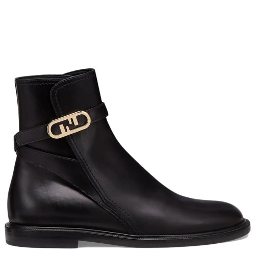 FENDI/芬迪      女士黑色皮革低跟踝靴8T8239NA7F0QA1