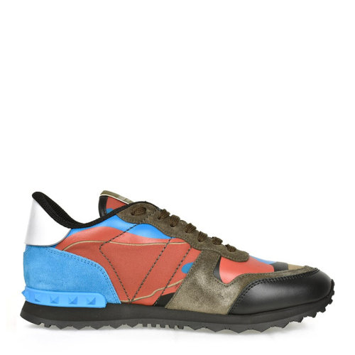 Valentino/华伦天奴 男士拼色皮革经典字母徽标迷彩装饰休闲鞋运动鞋平底鞋系带鞋男鞋 SY0S0723-TCC-GL9