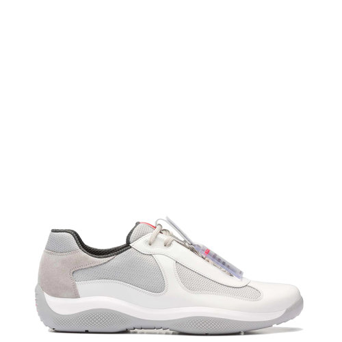 PRADA/普拉达 22年新款 America’s Cup Original系列 男士白色皮革和Bike织物材质系带运动鞋PS0906_5RU_F0009