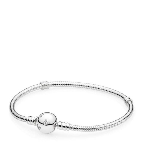 PANDORA/潘多拉 女士银色925银迪士尼米奇图案球形链扣时尚简约精致手链手环手镯 590731CZ-20