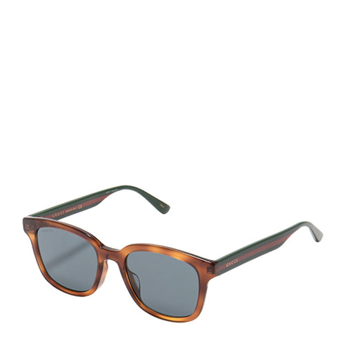 GUCCI/古驰 时尚 复古 长方形 板材 全框 百搭 男士 太阳镜 条纹镜腿 灰色镜片 墨镜 眼镜 GG0847SK 53mm GUCCI/古驰