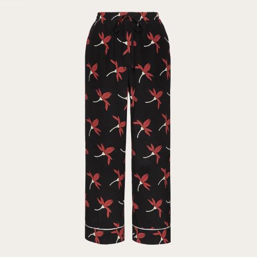  VALENTINO华伦天奴 22年秋冬 女士 休闲裤 PANTALON IMPRIMé EN CREPE DE CHINE XB3RB4N26UN0