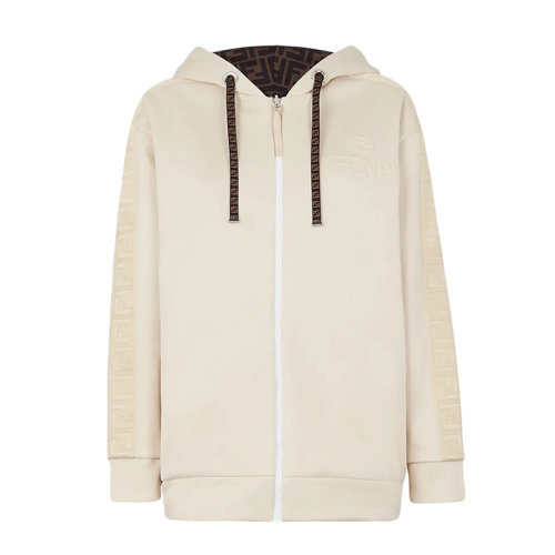 FENDI/芬迪      女士奶油色针织双面超大版型运动衫FAF142AGM7F10RM