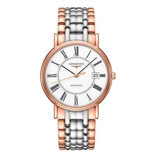 LONGINES/浪琴  时尚系列 自动机械表白盘精钢粉色PVD表带男表38.5毫米L4.921.1.11.7