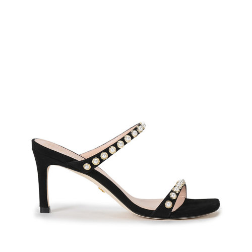 Stuart Weitzman/斯图尔特韦茨曼 2021款 女士绒面皮革高跟凉鞋拖鞋 ALEENA 75 PEARLS