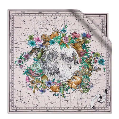 DIOR/迪奥新款 Zodiac系列 女士风玫瑰真丝斜纹布方巾15ZOD090I607_C412
