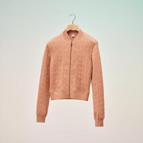  HERMES爱马仕 22年秋冬 女士 夹克 Blouson zippe motif ??Torsades Cliquetis Unies?? H2