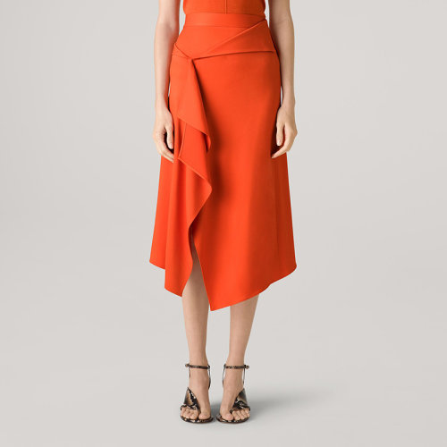 【21春夏新款】St.John/盛蔷2021春季新不对称短款针织女士半身裙K713C31