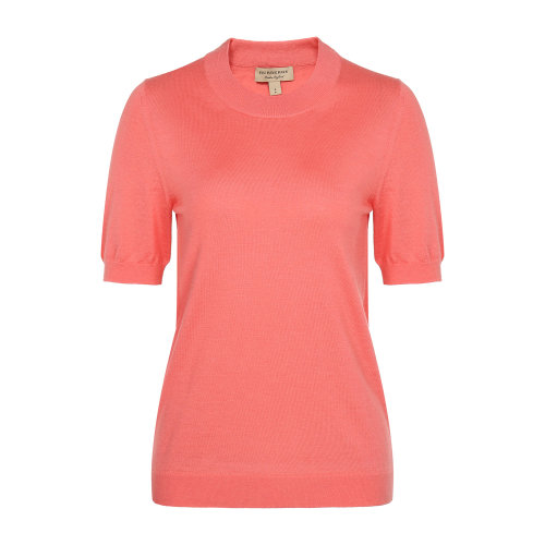 BURBERRY/博柏利 burberry服装 女士针织衫/毛衣 西瓜红色圆领女士短袖羊毛衫上装女装瑕疵特卖（陈列痕迹，不影响使用）