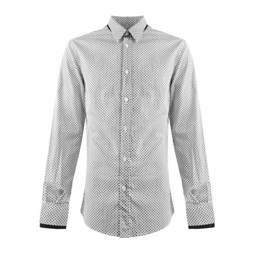 Alexander McQueen/亚历山大麦昆 男装 服饰 拼色棉翻领衬衣 男士长袖衬衫