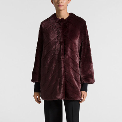 St.John/盛蔷人造貂皮多尔曼对角纹路外套女士夹克H61XWB1
