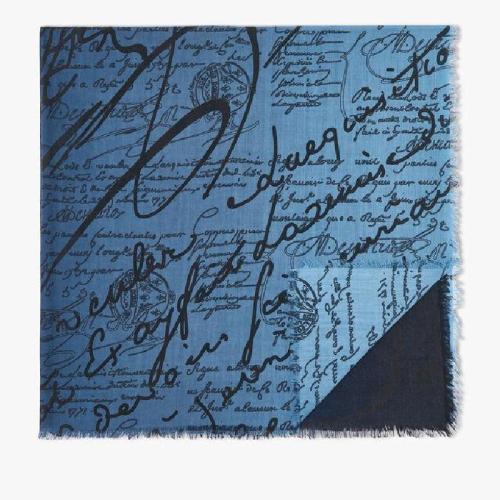  伯鲁提BERLUTI 22年秋冬 男士 围巾 转色效果羊毛scritto图纹围巾 SJ128-WDAT_RTW-N80