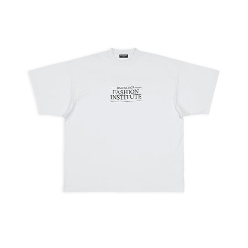 Balenciaga/巴黎世家 22年秋冬新款 女士浅灰色纯棉时尚学院oversized短袖T恤694576TMVH60256