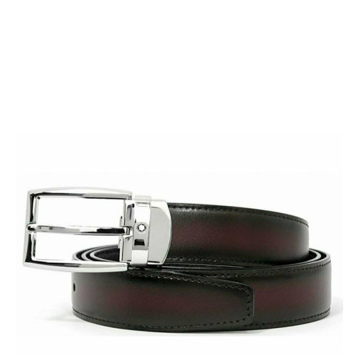 Mont Blanc/万宝龙男士棕色皮革双面皮带腰带  123901