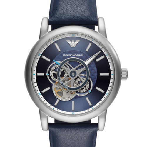 Emporio Armani/安普里奥阿玛尼【明星同款】阿玛尼手表男士复古优雅透底皮带机械腕表 AR60011/AR60012
