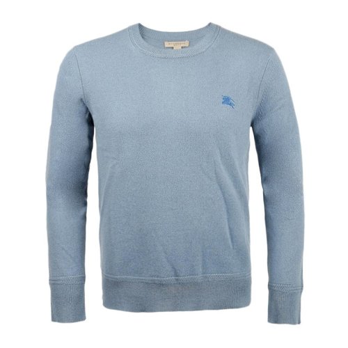 Burberry/博柏利  男装 服装 男士灰蓝色骑士标志长袖羊绒针织衫 男士毛衣