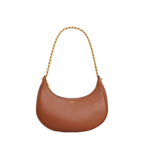 CELINE/赛琳 22春夏新款AVA系列 女士中号黄褐色牛皮革金链单肩腋下包199583DGQ.04LU