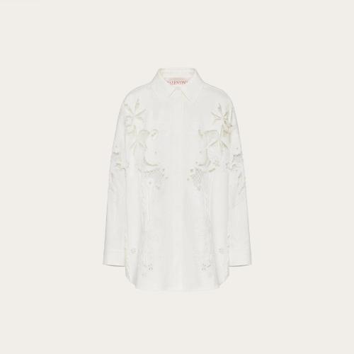  VALENTINO华伦天奴 22年秋冬 女士 长袖衬衫 SURCHEMISE EN LIGHT DOUBLE SPLITTABLE GABARDIN