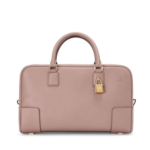 LOEWE/罗意威 22春夏新款AMAZONA 28 系列 女士深腮红纳帕小牛皮金扣配金锁浮雕印花斜跨单肩手提包0010640845