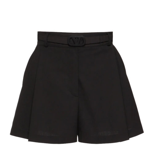 Valentino/华伦天奴 女士黑色科技面料时尚百搭热裤短裤 WB3RF1R5-6DP-0NO