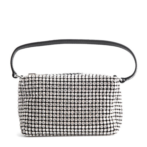 ALEXANDER WANG/亚历山大.王 女士黑色水晶装饰手提包单肩包腋下包女包 20C220P262-001