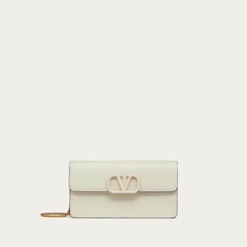  VALENTINO华伦天奴 22年秋冬 女士 钱包 PORTEFEUILLE a CHAINE VLogo SIGNATURE EN CUIR DE V