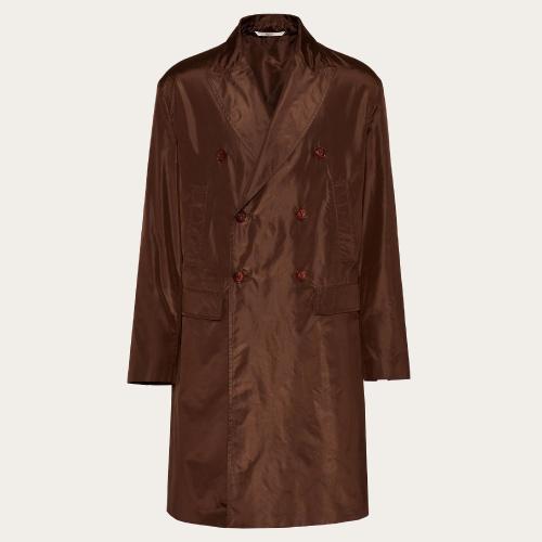  VALENTINO华伦天奴 22年秋冬 男士 大衣 MANTEAU CROISé EN SOIE LA_VéE XV0CAC458E3E04