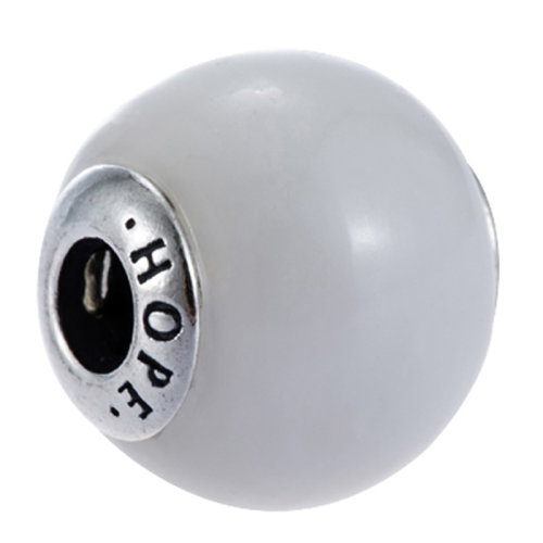 PANDORA/潘多拉 Essence系列 女士白色925银时尚希望白色琉璃串珠 796008MQ