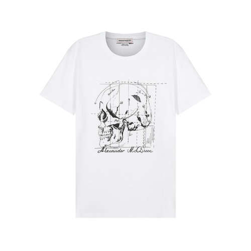 Alexander McQueen/亚历山大麦昆【22春夏新款】男士棉质圆领短袖T恤骷髅头印花 682528 QSZ60