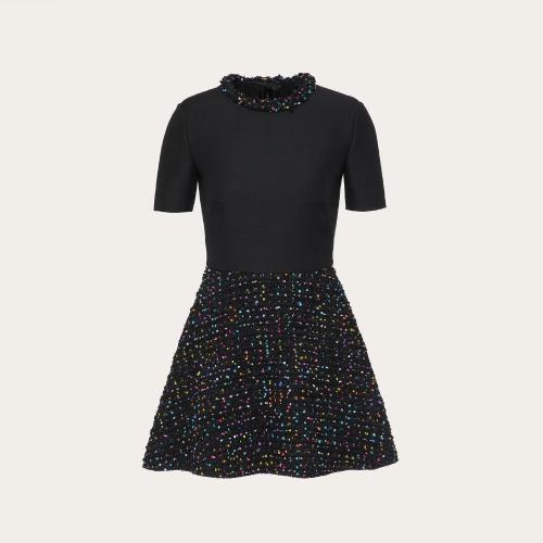  VALENTINO华伦天奴 22年秋冬 女士 连衣裙 ROBE EN TWEED a POIS XB3VAY006VKK92