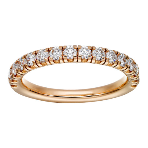 CARTIER/卡地亚 ALLIANCE ETINCELLE系列 18K金玫瑰金镶嵌16颗明亮式切割钻石 结婚求婚订婚戒指B4216400
