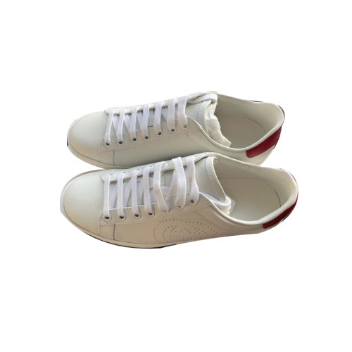 Gucci古驰  女士 镂空logo红尾小白鞋