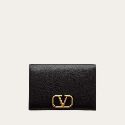  VALENTINO华伦天奴 22年春夏 女士 手拿包 PO*w*CHETTE VLOGO SIGNATURE EN VEAU GRAINé U 预定商品1-3周发货