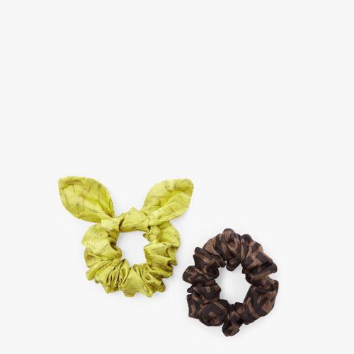  FENDI芬迪 22年秋冬 女士 发带 拼色有机桑蚕丝松紧发带双件套 FXT268ANB5F0L89