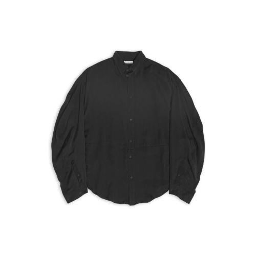 BALENCIAGA巴黎世家 22年秋冬 女士 长袖衬衫 TWISTED SLEEVE SHIRT 704461TMO071000