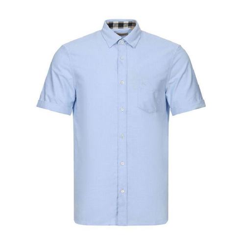  BURBERRY/博柏利 男士浅蓝色棉质短袖衬衫 39961191 PLFSX