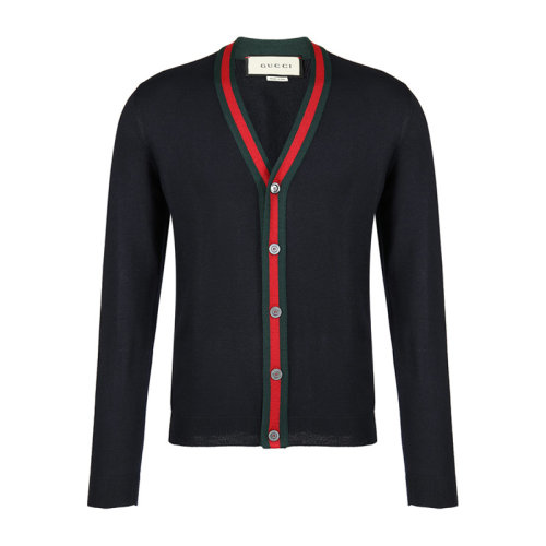 GUCCI 古驰 男装 服饰 深蓝色纯羊毛衫 男士针织衫毛衣