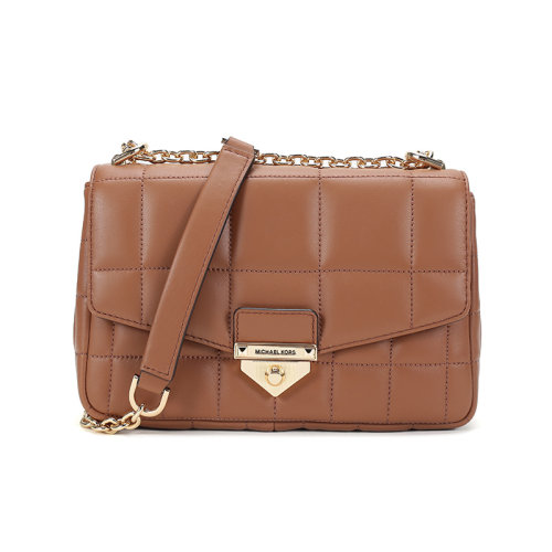 【高圆圆同款】Michael Kors/迈克·科尔斯 MK女包 专柜同款 SOHO系列大号羊皮革手提单肩斜挎包 30F0G1SL3L