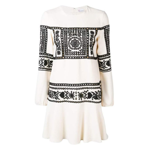 Valentino/华伦天奴  女士春夏女性长袖印花连衣裙 QR0VA10K43S 0AN ZGF012467